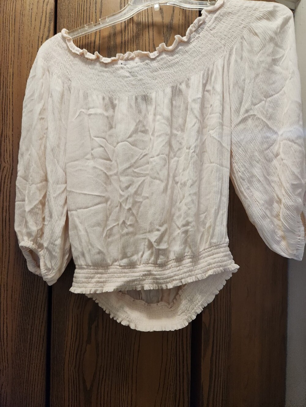 Sanctuary Off Shoulder Ruffled Button-Front Peasant Top - Picture 8 of 9